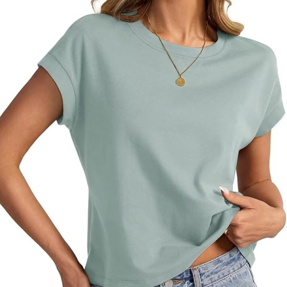 Womens Cap Sleeve Crop Top